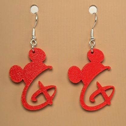 Boucle d'oreille en forme de Disney avec crochets hypoallergéniques sans nickel