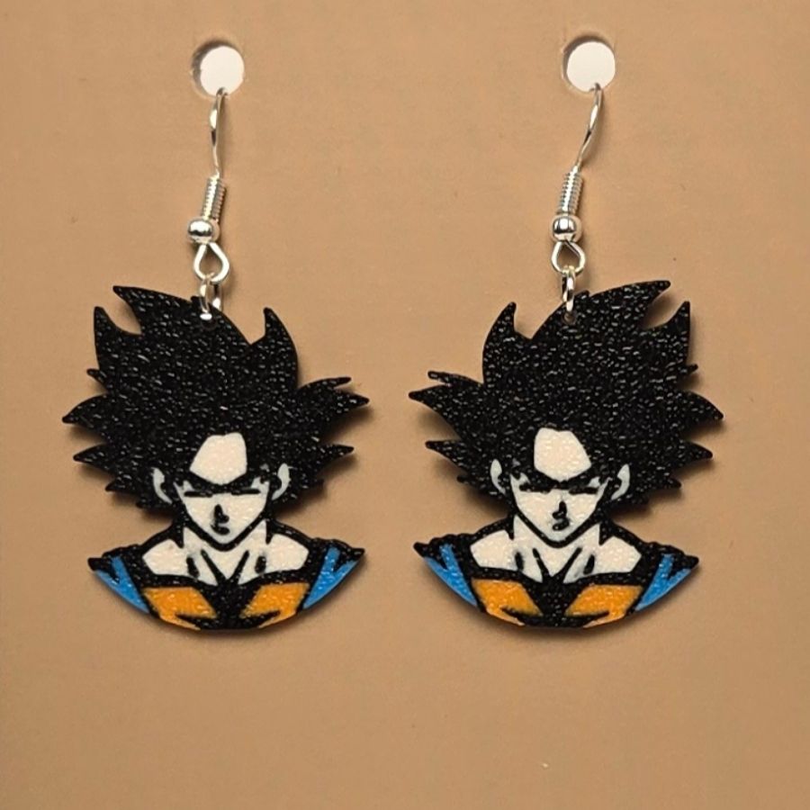 Boucle d'oreille en forme de Dragon Ball (Sangoku) avec crochets hypoallergéniques sans nickel