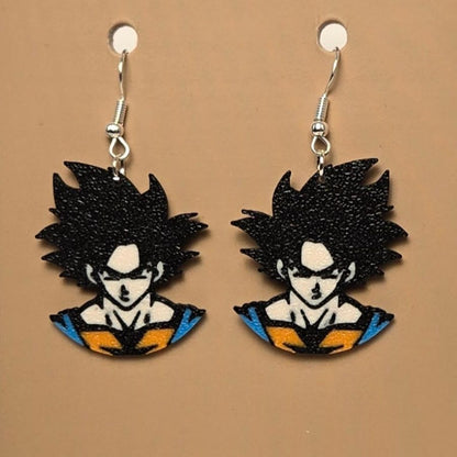 Boucle d'oreille en forme de Dragon Ball (Sangoku) avec crochets hypoallergéniques sans nickel