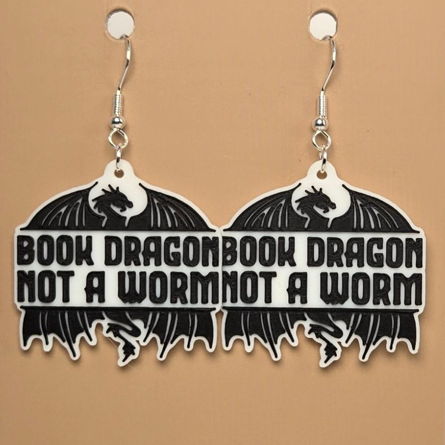 Boucle d'oreille en forme de Dragon Studio avec crochets hypoallergéniques sans nickel