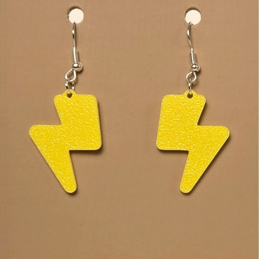 Boucle d'oreille en forme de Éclair avec crochets hypoallergéniques sans nickel