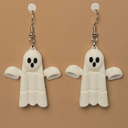 Boucle d'oreille en forme de Fantôme Articulé avec crochets hypoallergéniques sans nickel