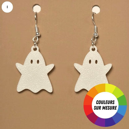 Boucle d'oreille en forme de Fantôme avec crochets hypoallergéniques sans nickel
