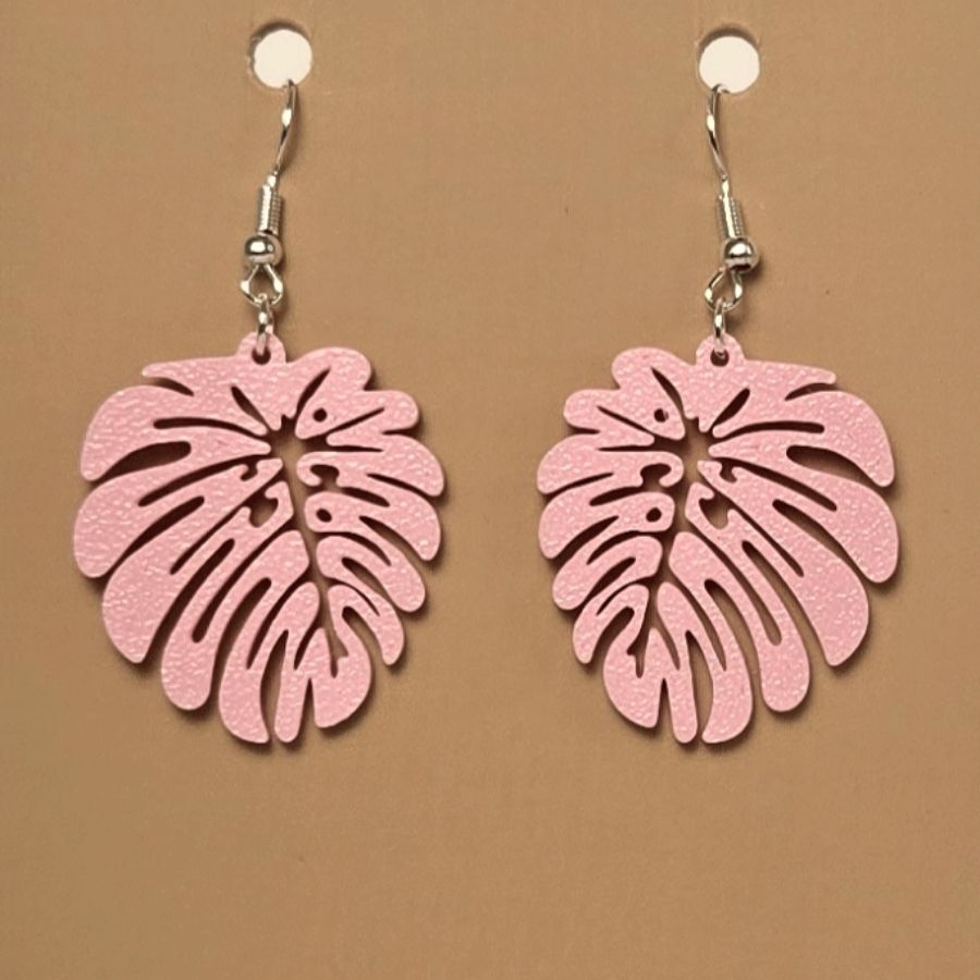 Boucle d'oreille en forme de Feuille avec crochets hypoallergéniques sans nickel