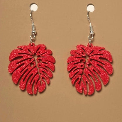 Boucle d'oreille en forme de Feuille avec crochets hypoallergéniques sans nickel