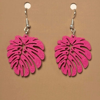 Boucle d'oreille en forme de Feuille avec crochets hypoallergéniques sans nickel