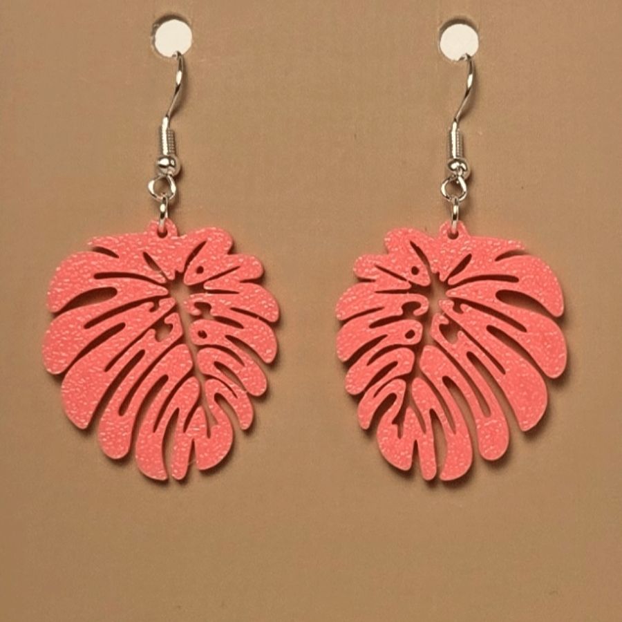 Boucle d'oreille en forme de Feuille avec crochets hypoallergéniques sans nickel