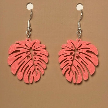 Boucle d'oreille en forme de Feuille avec crochets hypoallergéniques sans nickel