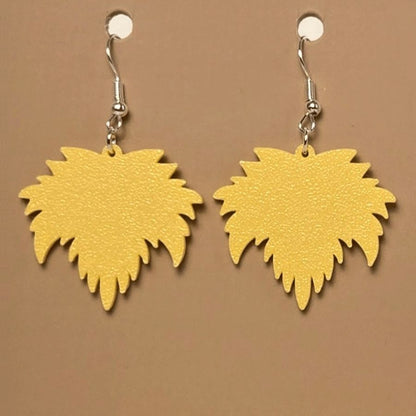 Boucle d'oreille en forme de Feuille avec crochets hypoallergéniques sans nickel