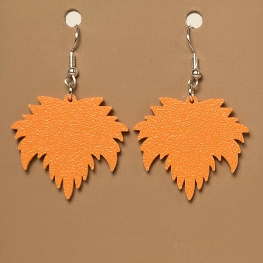 Boucle d'oreille en forme de Feuille avec crochets hypoallergéniques sans nickel