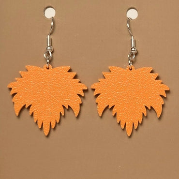 Boucle d'oreille en forme de Feuille avec crochets hypoallergéniques sans nickel