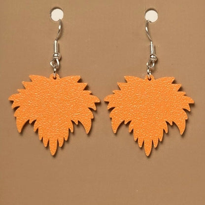 Boucle d'oreille en forme de Feuille avec crochets hypoallergéniques sans nickel