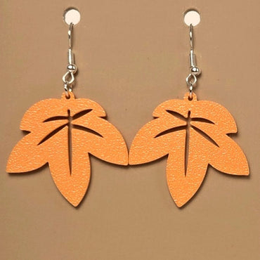 Boucle d'oreille en forme de Feuille avec crochets hypoallergéniques sans nickel