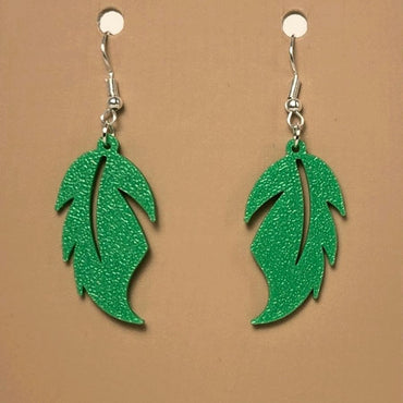 Boucle d'oreille en forme de Feuille avec crochets hypoallergéniques sans nickel