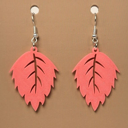 Boucle d'oreille en forme de Feuille avec crochets hypoallergéniques sans nickel