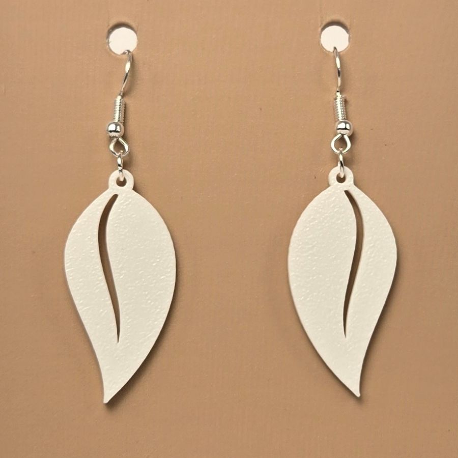 Boucle d'oreille en forme de Feuille avec crochets hypoallergéniques sans nickel