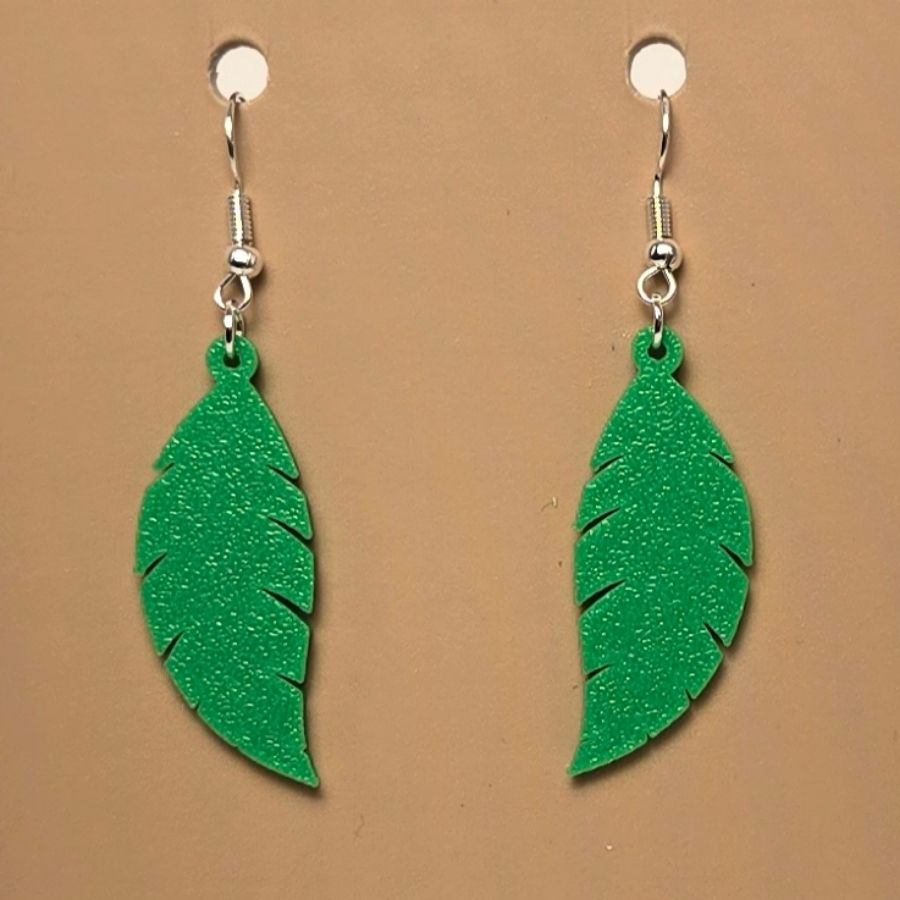 Boucle d'oreille en forme de Feuille avec crochets hypoallergéniques sans nickel
