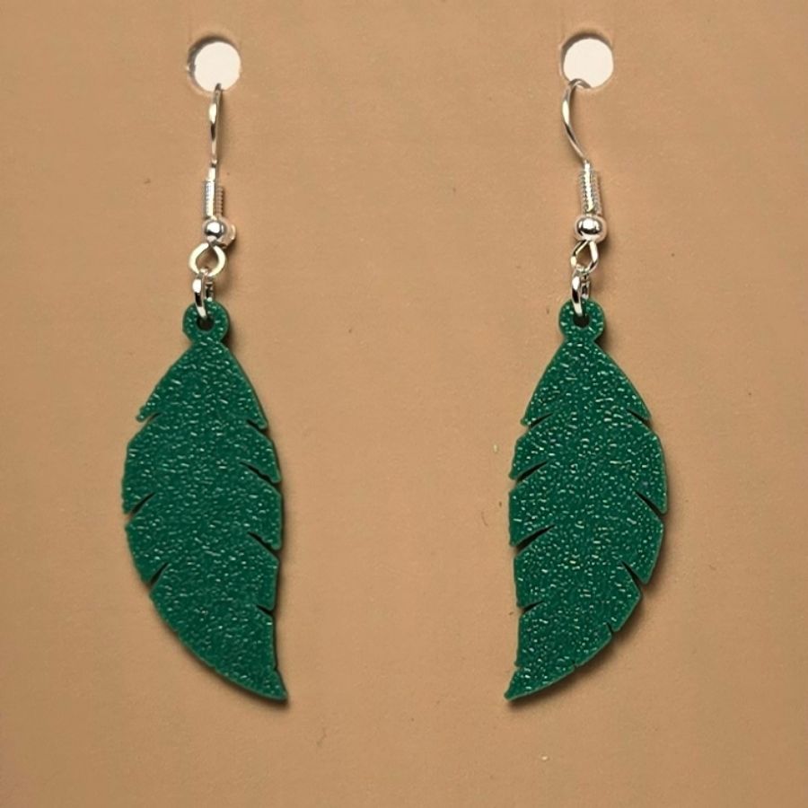 Boucle d'oreille en forme de Feuille avec crochets hypoallergéniques sans nickel
