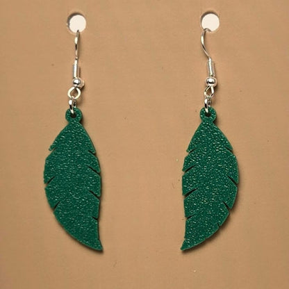 Boucle d'oreille en forme de Feuille avec crochets hypoallergéniques sans nickel