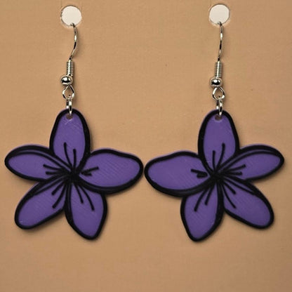 Boucle d'oreille en forme de Fleur avec crochets hypoallergéniques sans nickel