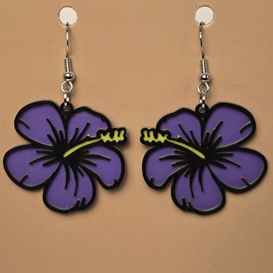 Boucle d'oreille en forme de Fleur avec crochets hypoallergéniques sans nickel