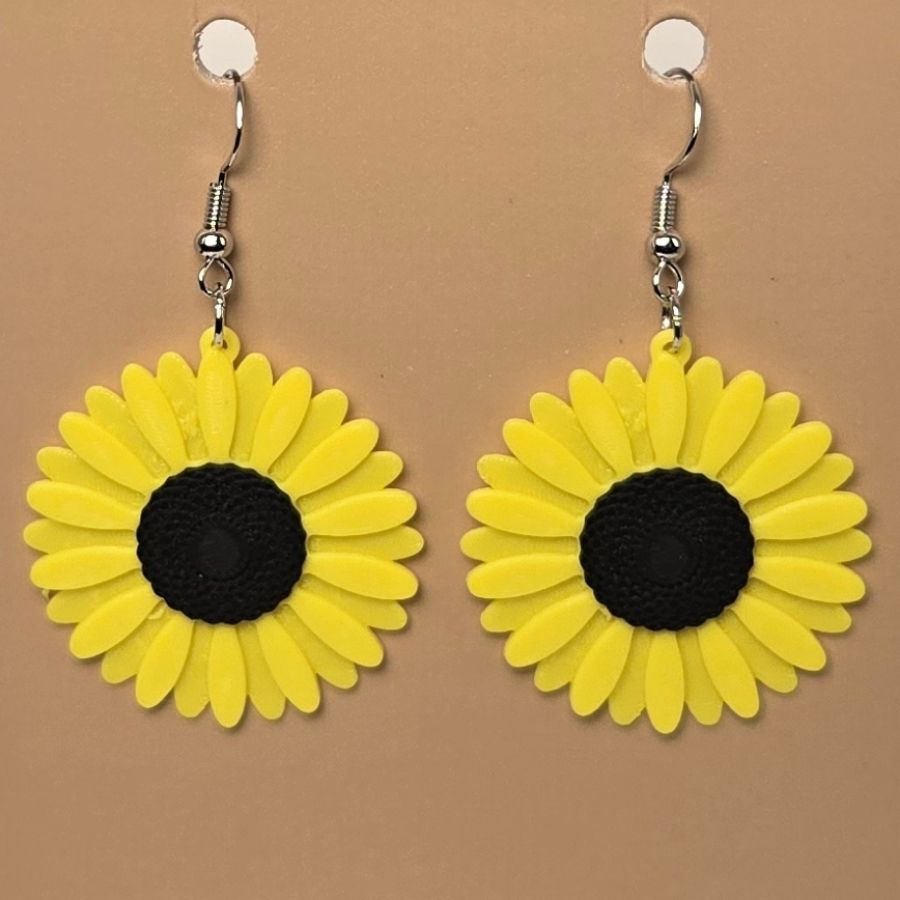 Boucle d'oreille en forme de Fleur avec crochets hypoallergéniques sans nickel