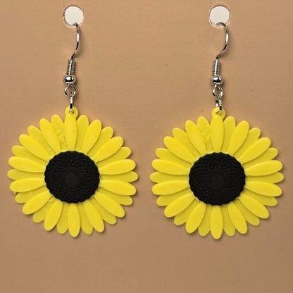 Boucle d'oreille en forme de Fleur avec crochets hypoallergéniques sans nickel