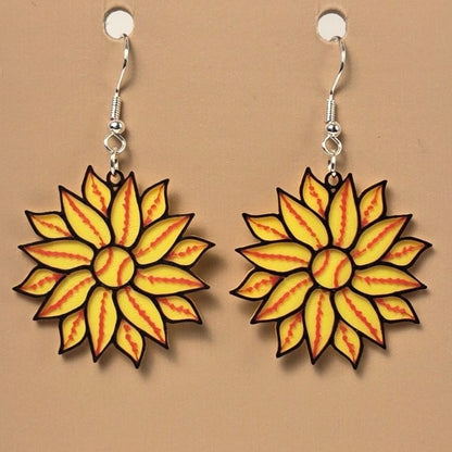 Boucle d'oreille en forme de Fleur avec crochets hypoallergéniques sans nickel