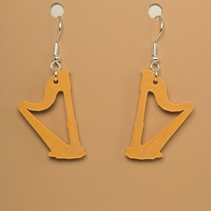 Boucle d'oreille en forme de Harpe avec crochets hypoallergéniques sans nickel