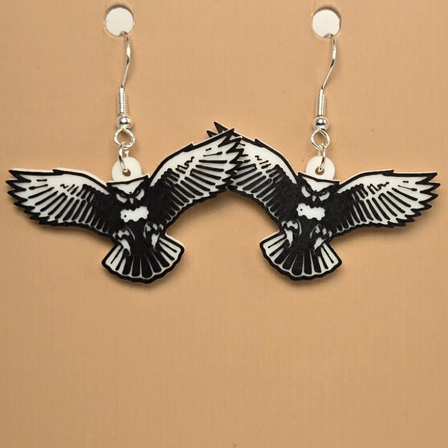 Boucle d'oreille en forme de Hibou avec crochets hypoallergéniques sans nickel