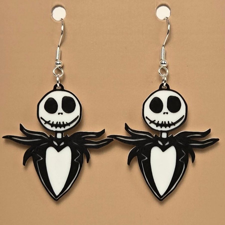 Boucle d'oreille en forme de Jack Skellington avec crochets hypoallergéniques sans nickel