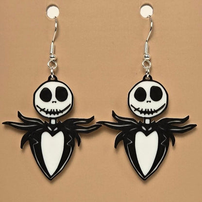Boucle d'oreille en forme de Jack Skellington avec crochets hypoallergéniques sans nickel
