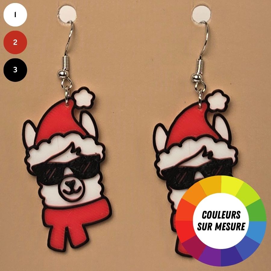 Boucle d'oreille en forme de Lama adorable avec crochets hypoallergéniques sans nickel