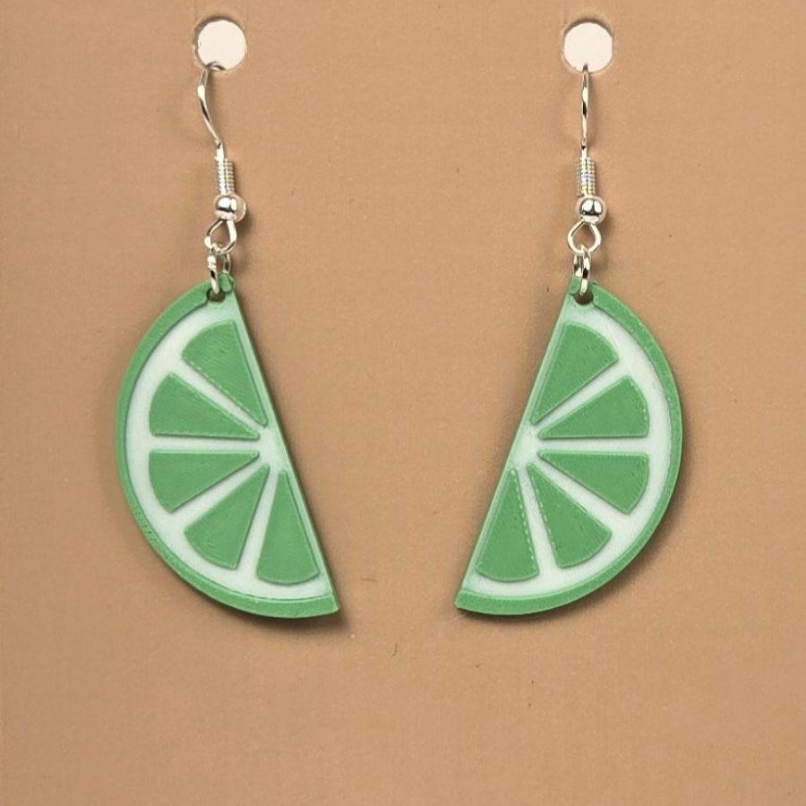 Boucle d'oreille en forme de Lime avec crochets hypoallergéniques sans nickel