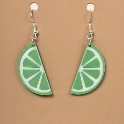 Boucle d'oreille en forme de Lime avec crochets hypoallergéniques sans nickel