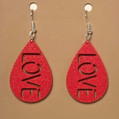Boucle d'oreille en forme de Love imprimée en 3D avec crochets hypoallergéniques sans nickel