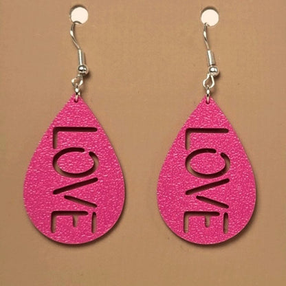 Boucle d'oreille en forme de Love imprimée en 3D avec crochets hypoallergéniques sans nickel