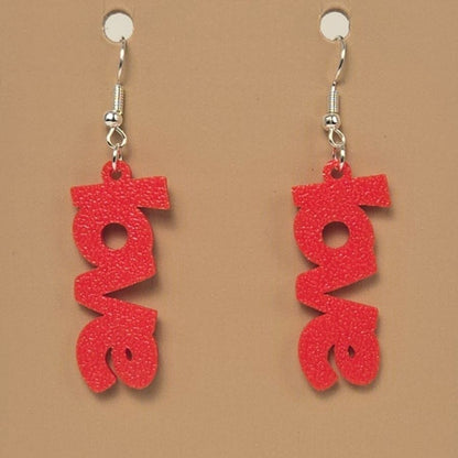 Boucle d'oreille en forme de Love imprimée en 3D avec crochets hypoallergéniques sans nickel