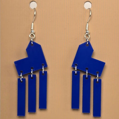 Boucle d'oreille en forme de Maison Catan avec crochets hypoallergéniques sans nickel