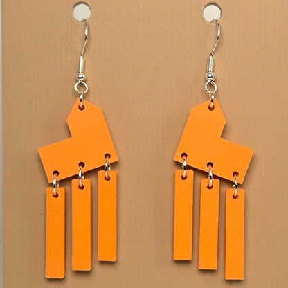 Boucle d'oreille en forme de Maison Catan avec crochets hypoallergéniques sans nickel