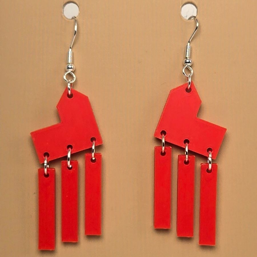 Boucle d'oreille en forme de Maison Catan avec crochets hypoallergéniques sans nickel