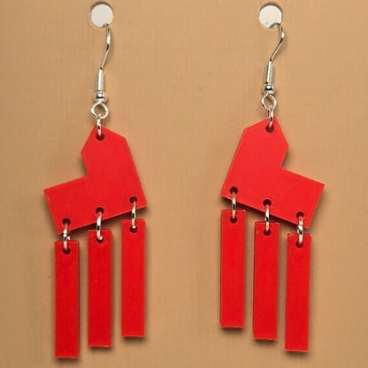 Boucle d'oreille en forme de Maison Catan avec crochets hypoallergéniques sans nickel