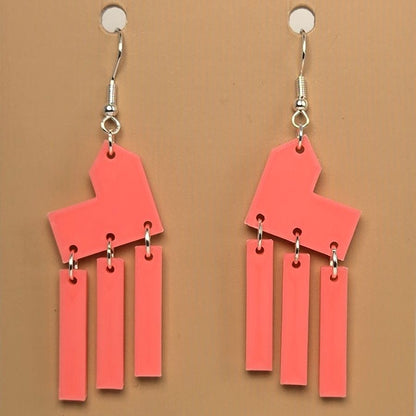 Boucle d'oreille en forme de Maison Catan avec crochets hypoallergéniques sans nickel