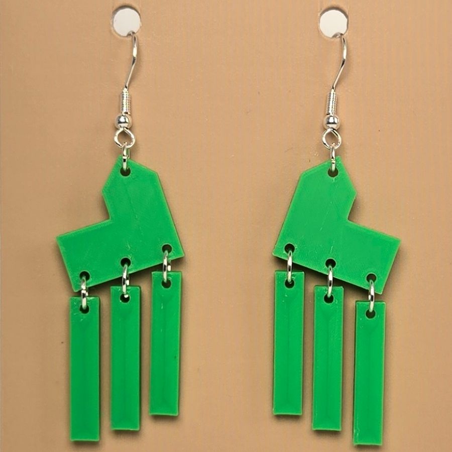 Boucle d'oreille en forme de Maison Catan avec crochets hypoallergéniques sans nickel