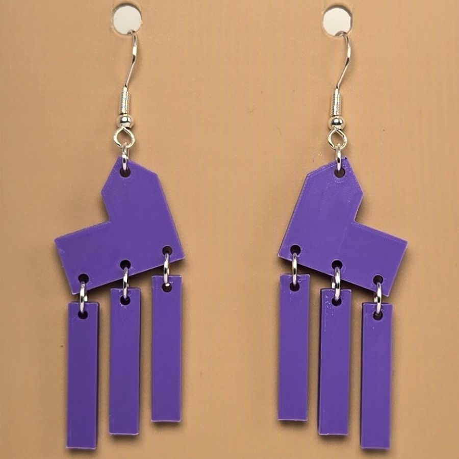 Boucle d'oreille en forme de Maison Catan avec crochets hypoallergéniques sans nickel