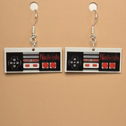 Boucle d'oreille en forme de Manette Nintendo avec crochets hypoallergéniques sans nickel
