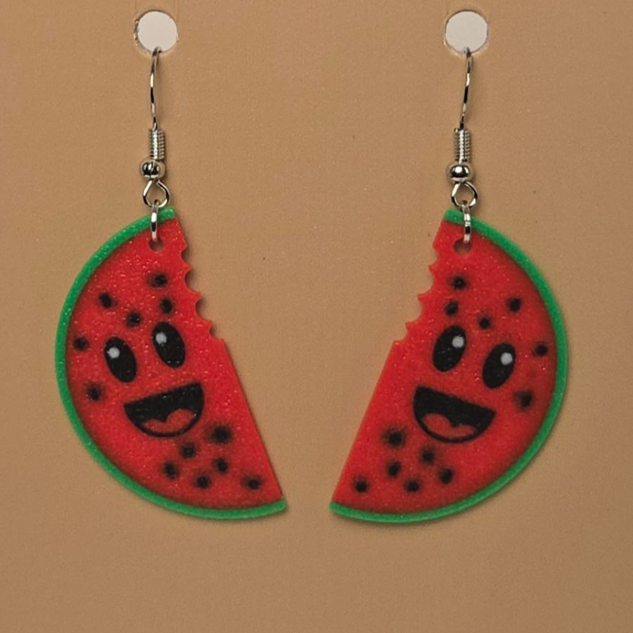 Boucle d'oreille en forme de Melon d'eau avec crochets hypoallergéniques sans nickel