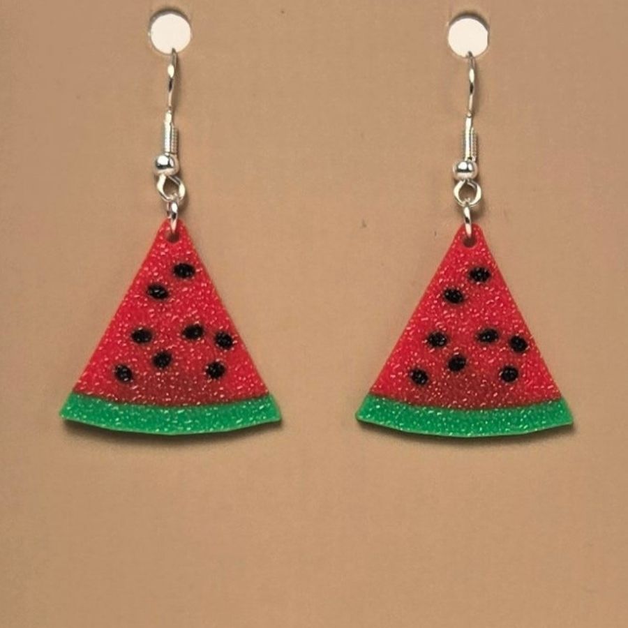 Boucle d'oreille en forme de Melon d'eau avec crochets hypoallergéniques sans nickel