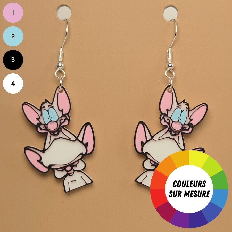 Boucle d'oreille en forme de Minus et Cortex avec crochets hypoallergéniques sans nickel