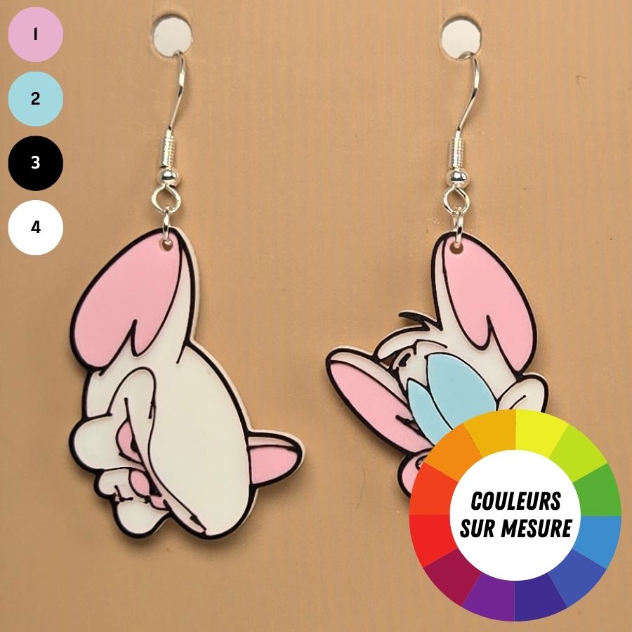 Boucle d'oreille en forme de Minus et Cortex avec crochets hypoallergéniques sans nickel